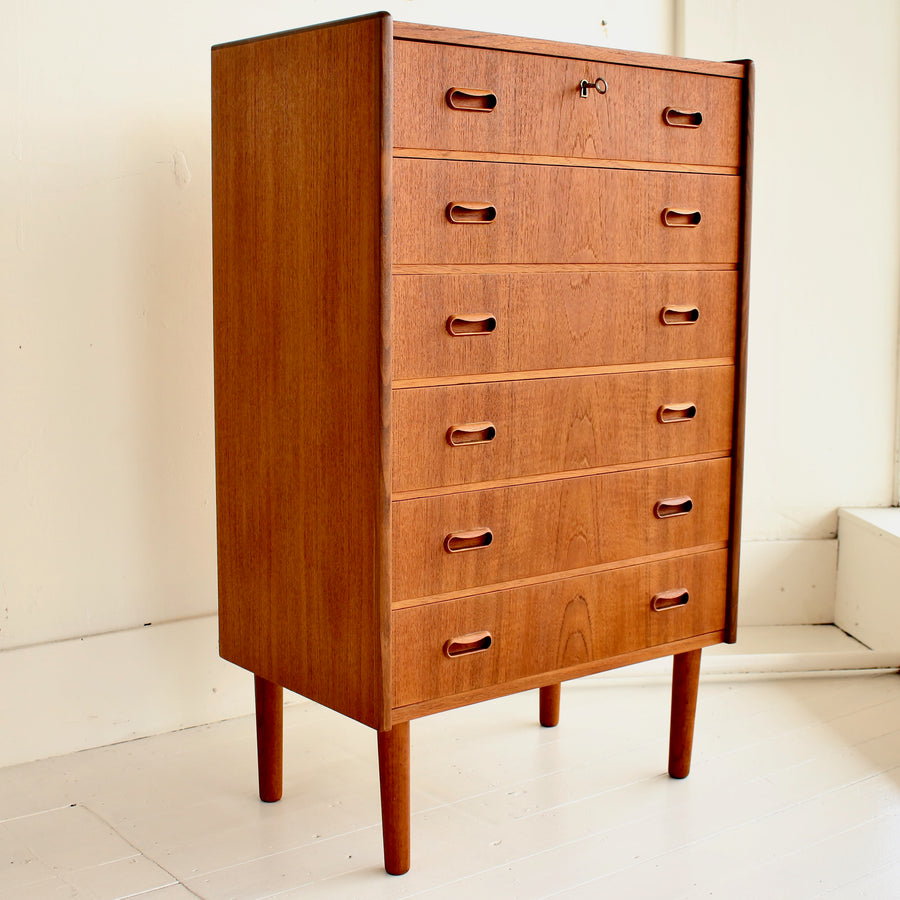 Danish teak tallboy ref 25002