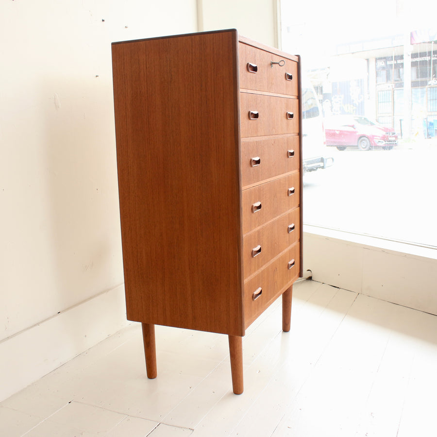 Danish teak tallboy ref 25002