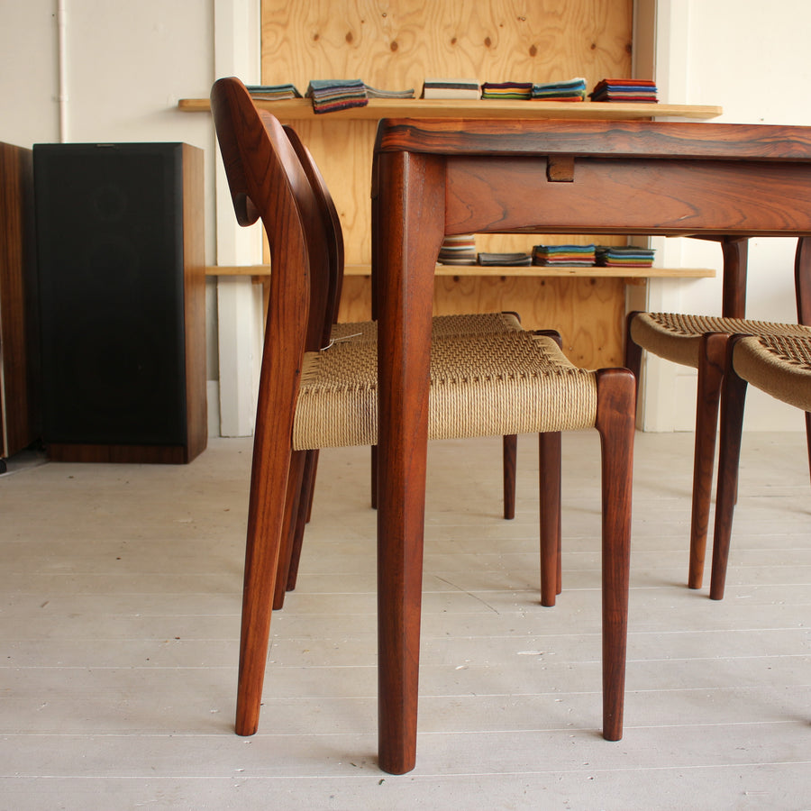 Danish mid century Brazilian rosewood dining table by Henning Kjærnulf