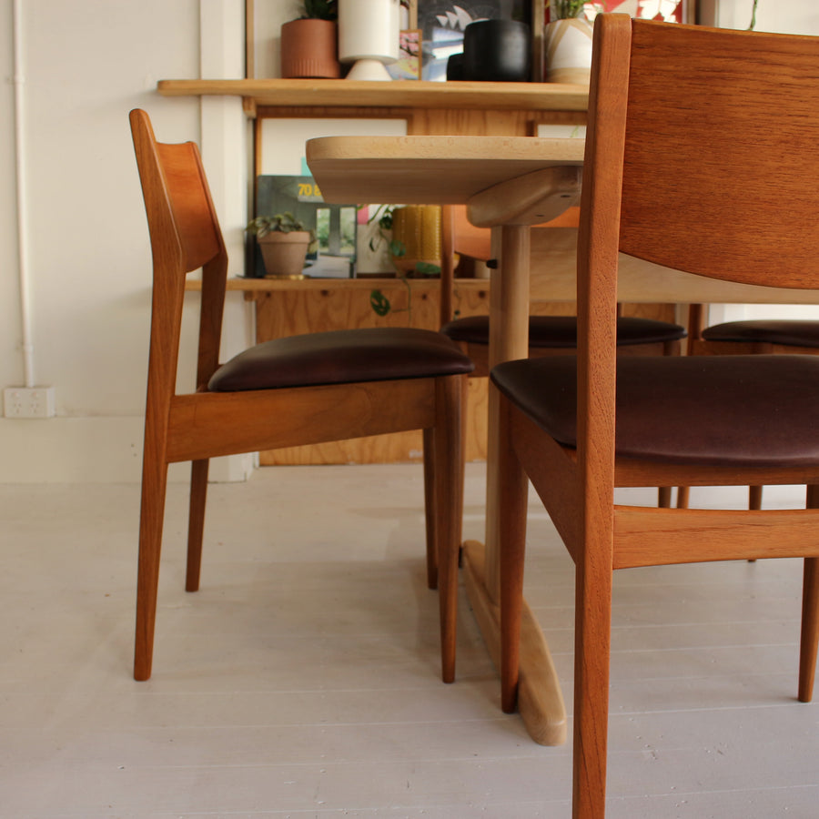 Teak mid century dining chairs