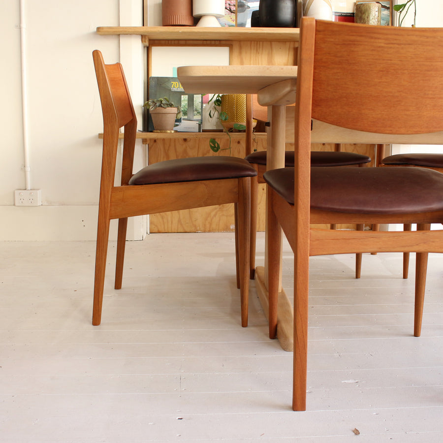 Teak mid century dining chairs