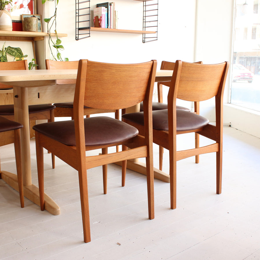 Teak mid century dining chairs